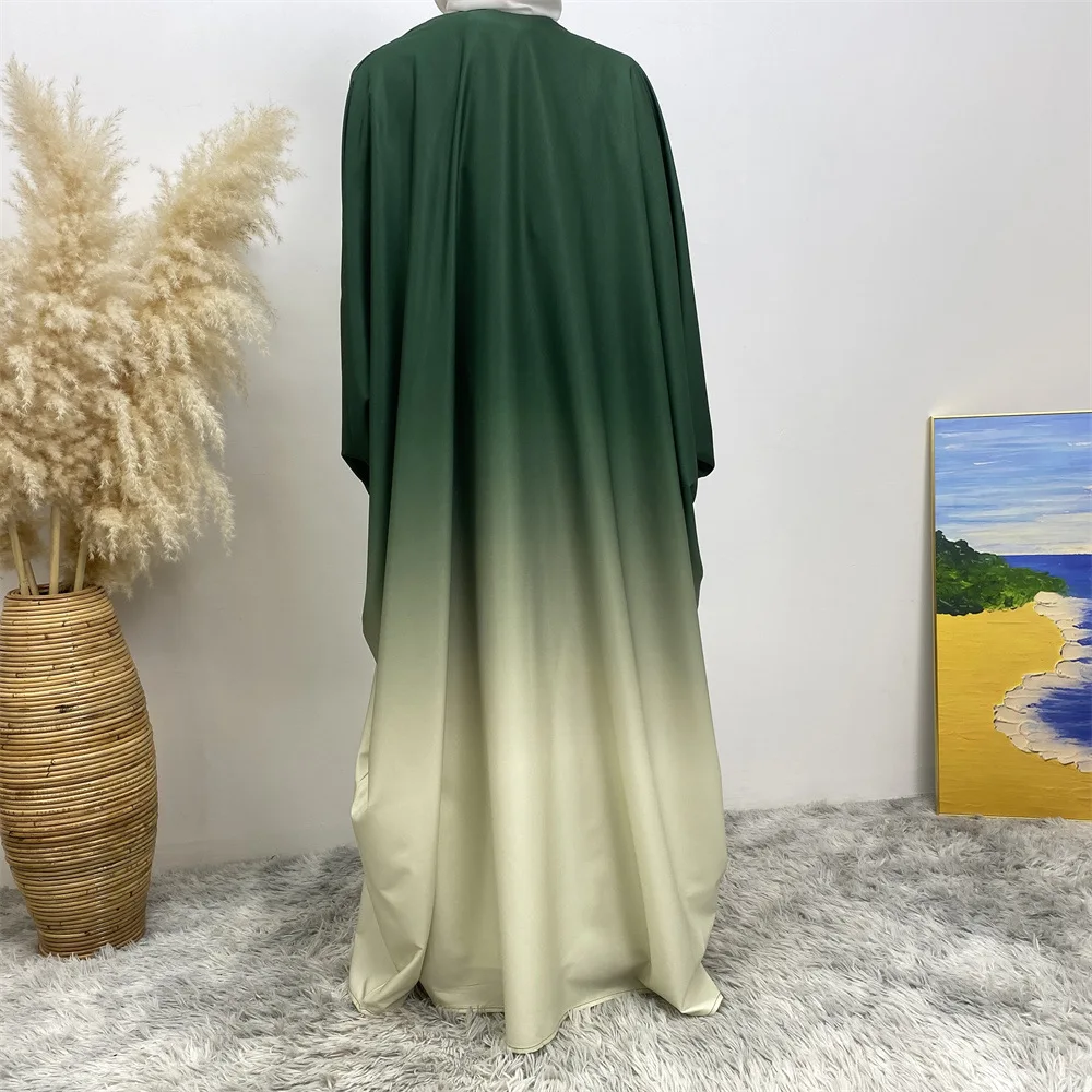 Tie-Dyed Long Dress Summer Holiday Vacation Robe Abaya Women Muslim Moroccan Kaftan Ramadan Jalabiya Islam Dubai Women Clothes