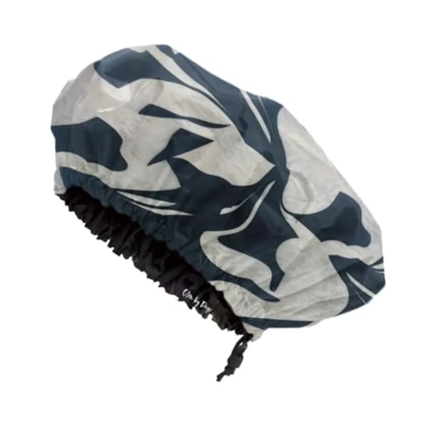 

Satin Lined Shower Cap, Adjustable and Waterproof with Satin Interior for Hair Protection, Large Ebony and Ivory
