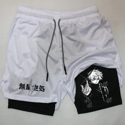 Anime men's shorts, Summer sportswear, 2-in-1, Training, Fitness, jogging, Swimming, Plus size men's sports shorts, S-5XL