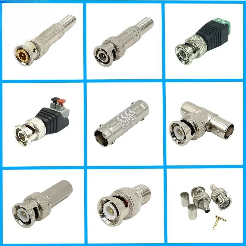 

5pcs/lot BNC Adapter Q9 Welding-Free Connector BNC Conversion RCA Twist Screw Monitoring Video Header Tee BNC Hexagonal F Head