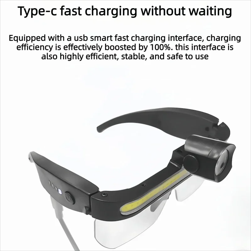 Strong lighting glasses headlights work lights outdoor riding night fishing glasses lights windproof headlights