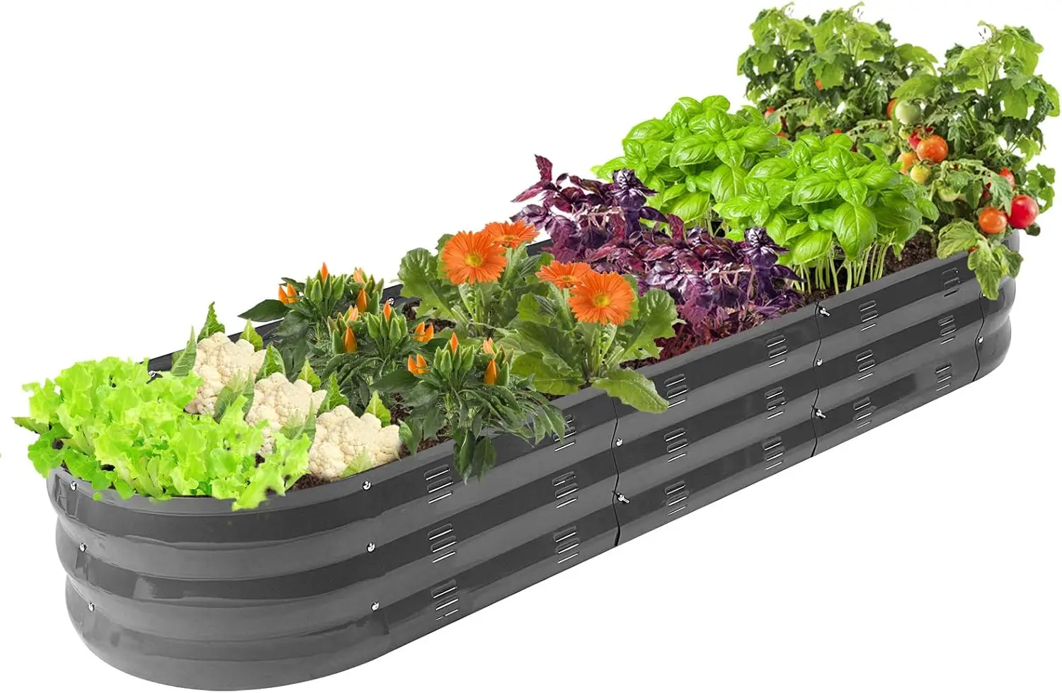 

67-дюймовая приподнятая грядка, металлический ящик-клумба для овощей и цветов, простая сборка своими руками, устойчивая к погодным условиям