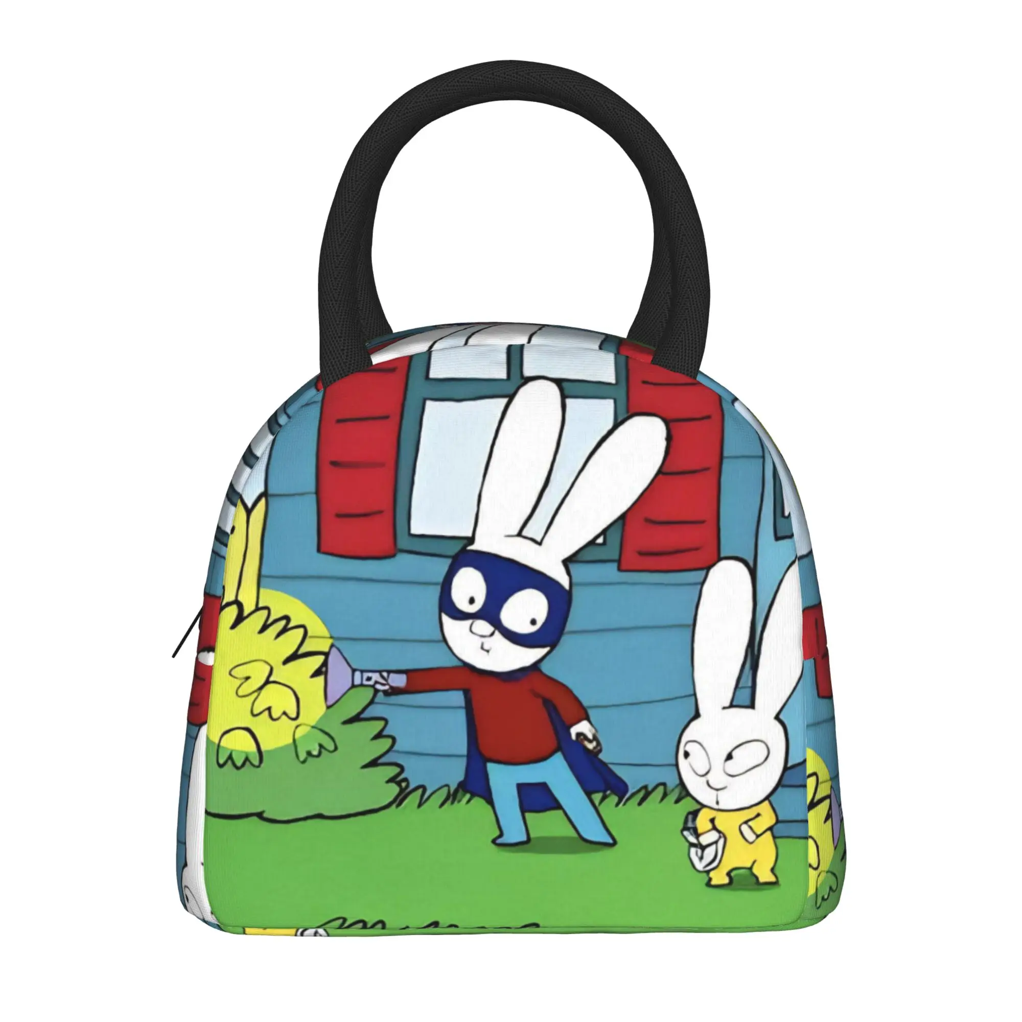 Simon Super Rabbit Insulated Lunch Bags for Men Women  Food Container Portable Thermal Cooler Lunch Boxes For Travel