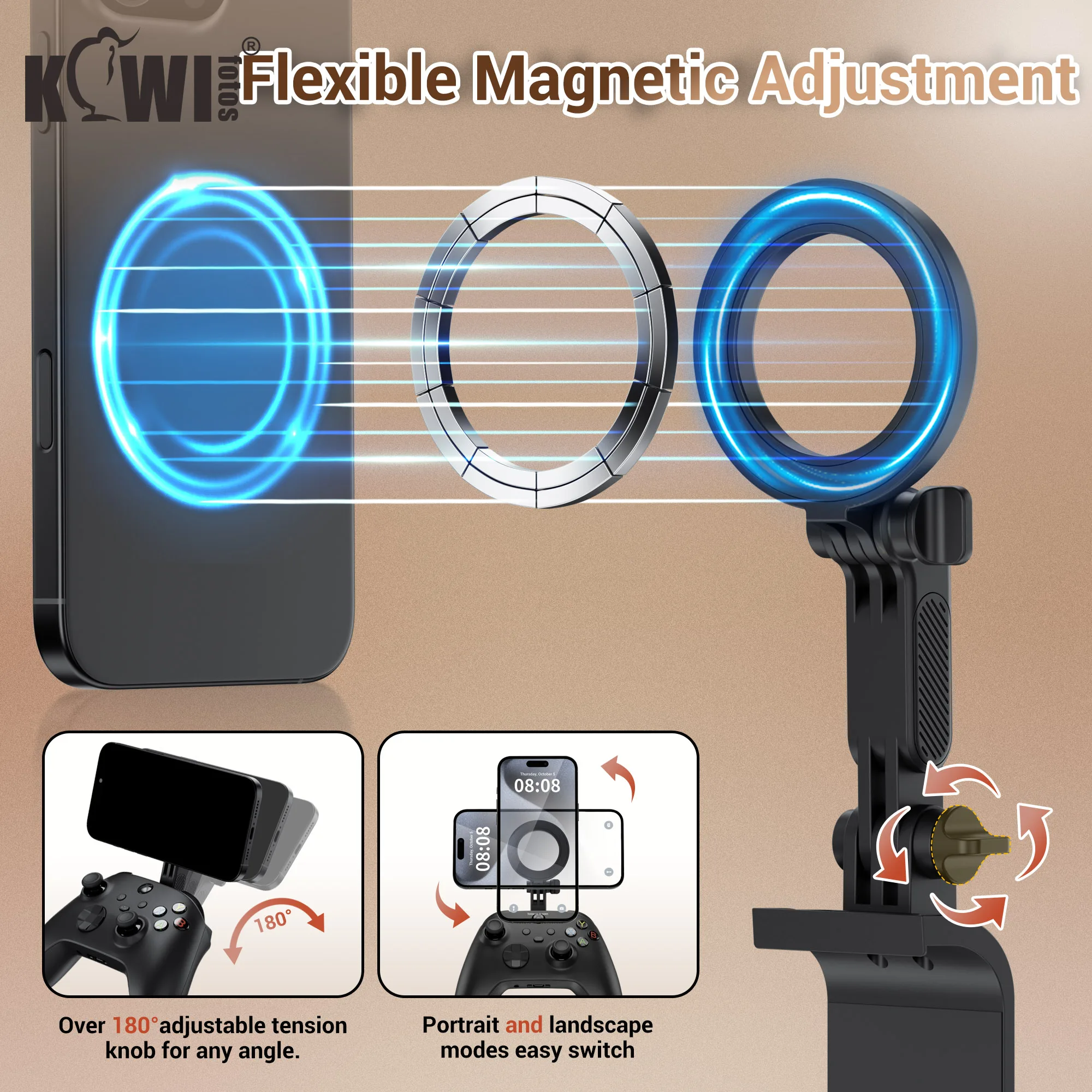 Magnetic Phone Mount for Xbox Wireless Gaming Controller (2025) Phone Stand Holder for iPhone 17 16 15 Samsung Pixel Smartphone