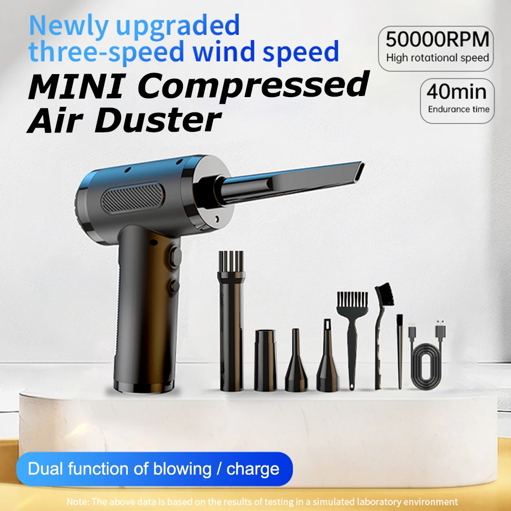 Wireless Air Duster MINI Dust Blowing Gun Compressed Air Blower Household Cleaning For Computer Laptop Keyboard Car Accsesories