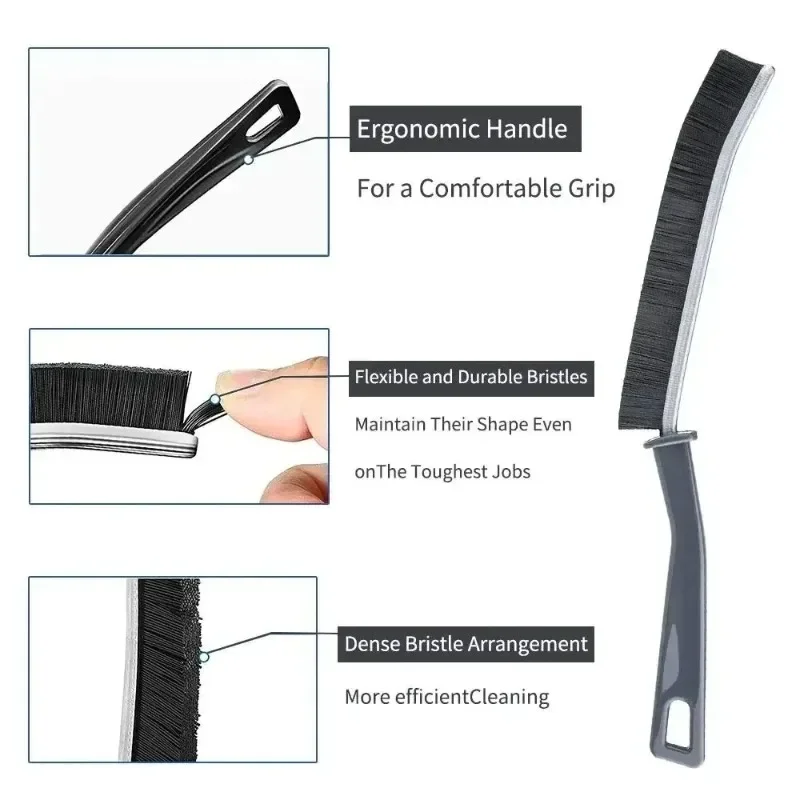 10pcs Bathroom Kitchen Gap Cleaning Brush Durable Grout Hard Bristle Long Handle Cleaner Brush for Tile Gaps Window Frames Door