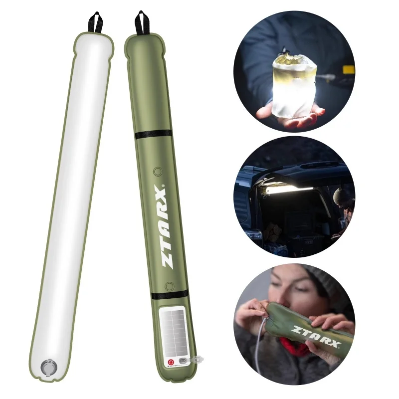 

New Solar LED Light Inflatable Foldable Portable Travel Dimmer Camping Light Outdoor Tent Lamp Fill Light for Car Camping ﻿