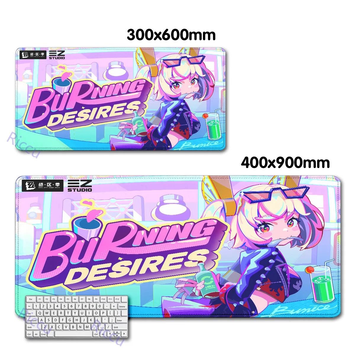 Zenless Zone Zero XXL Kawaii Hot Burnice White ZZZ teclado mouse pad Large Kawaii mousepad Computer Office Accessories DeskMat