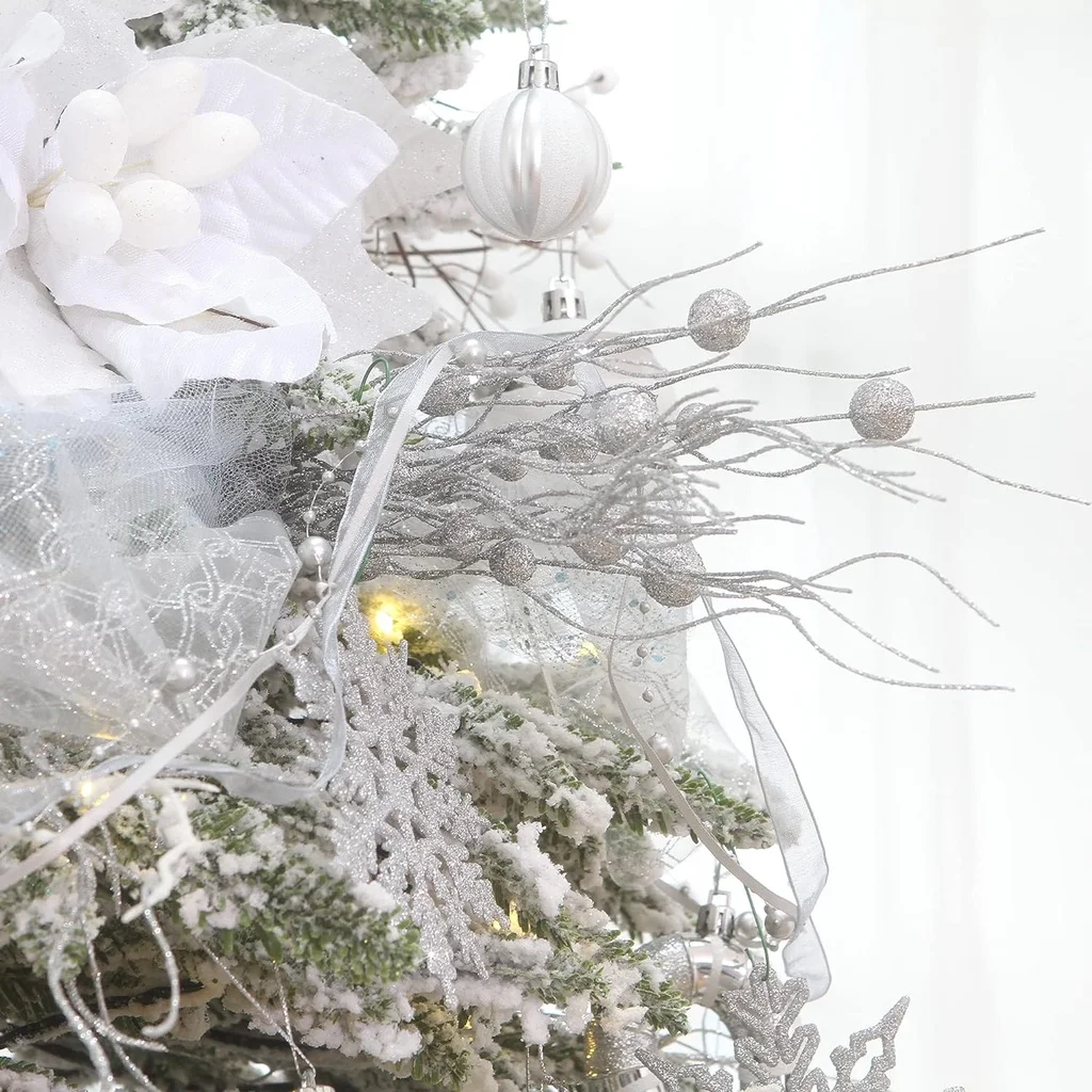 2 قطعة بريق بيري عيد الميلاد الديكور الزهور الاصطناعية شجرة عيد الميلاد الحلي للمنزل ديكور السنة الجديدة 2026 نافيداد ديكور