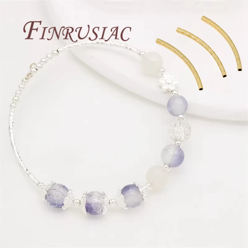 35 مللي متر * 2 مللي متر 18K مطلية بالذهب أنبوب خزر عازل موصلات ل اليدوية سوار ذاتي الصنع قلادة صنع المجوهرات اكسسوارات #2