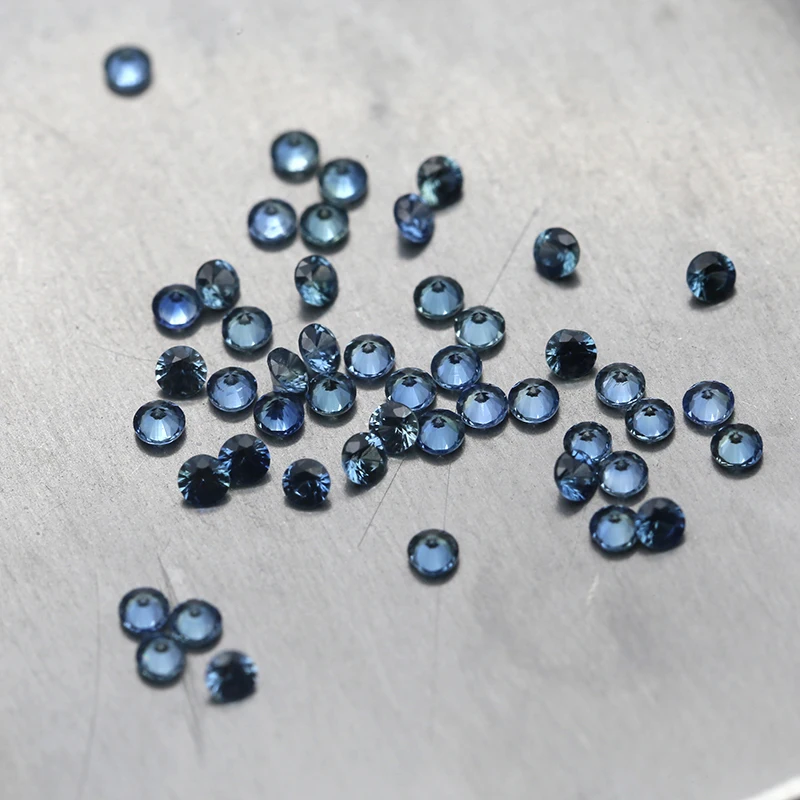 Pierre précieuse brillante ronde en saphir bleu, 1.5mm, 1ct