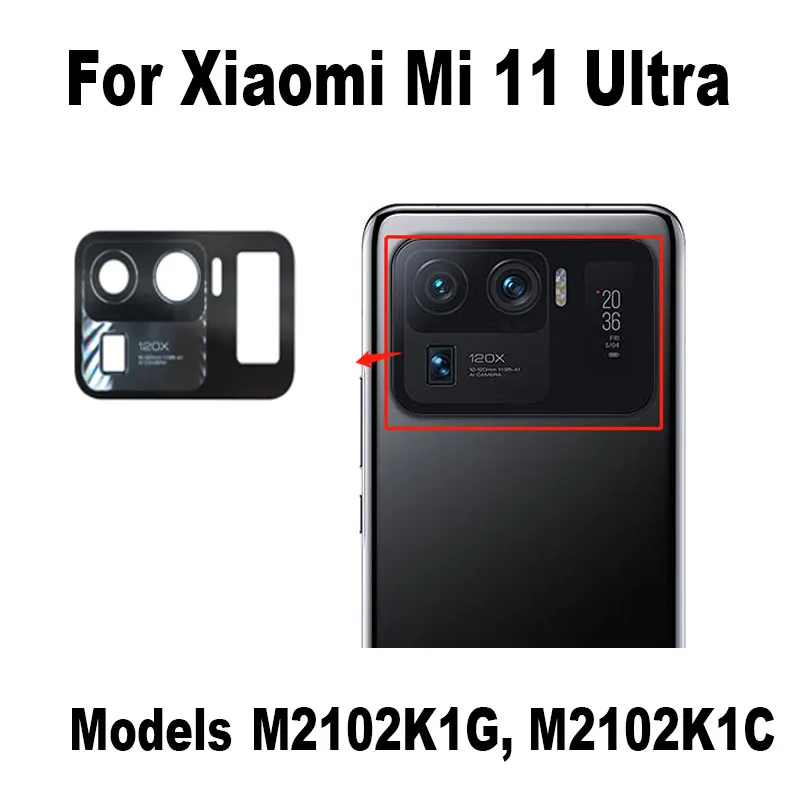 New Back Camera Glass For Xiaomi Mi 11 Ultra Rear Camera Glass Lens Replacement MI11 M2102K1G M2102K1C