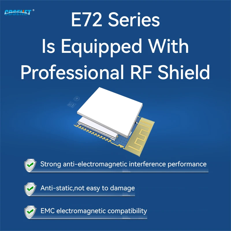 CC2642 2.4G SMD โมดูลไร้สาย SOC cdsenet E72-2G4M05S1G 5dBm พลังงานต่ำ Zigbee3.0 BLE5.2เสาอากาศ pcbp/ipex