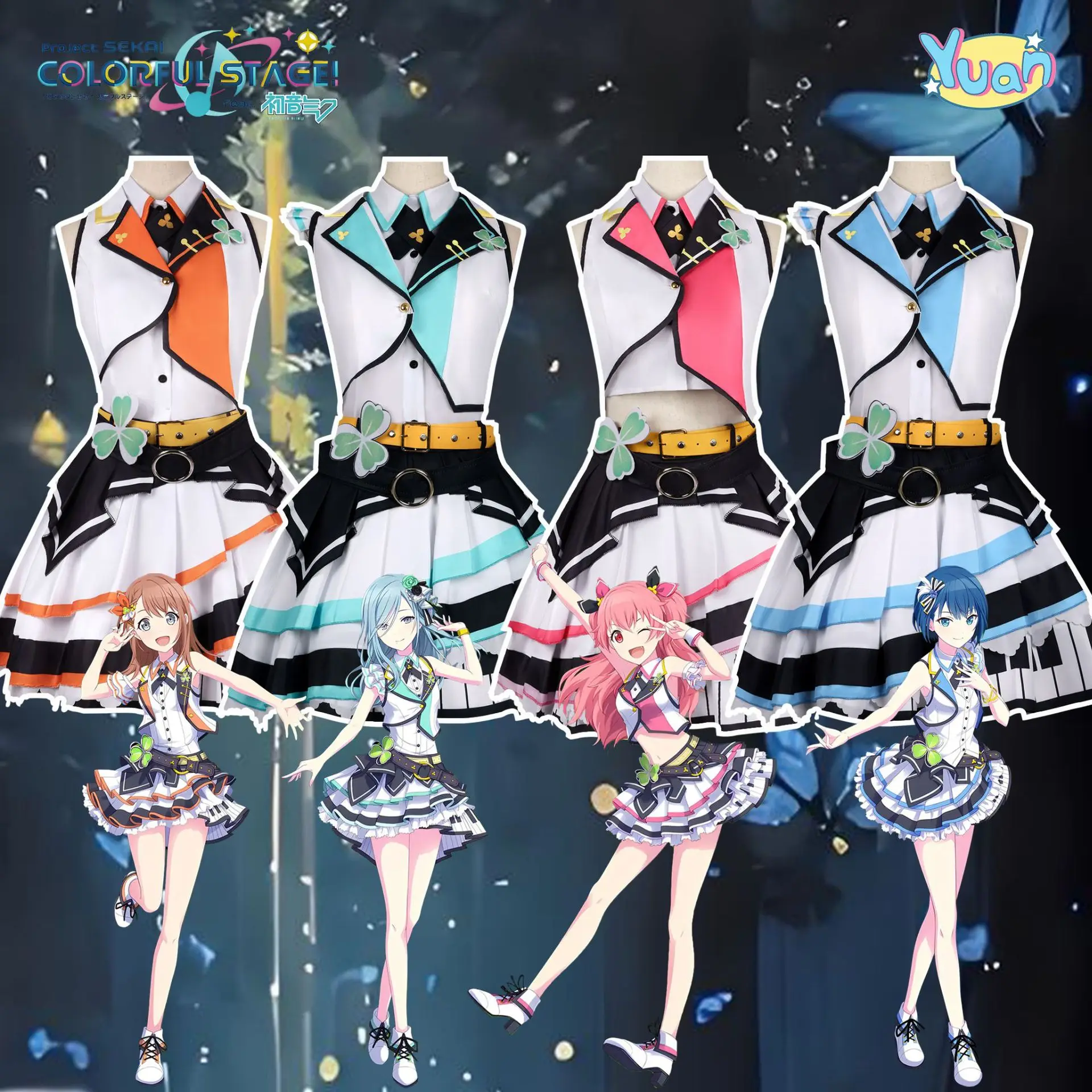 

Project SEKAI Cosplay Costumes Haruka Kirishima Airi Momoi Shizuku Hinomori Minori Hanasato Anime Cosplay Outfits