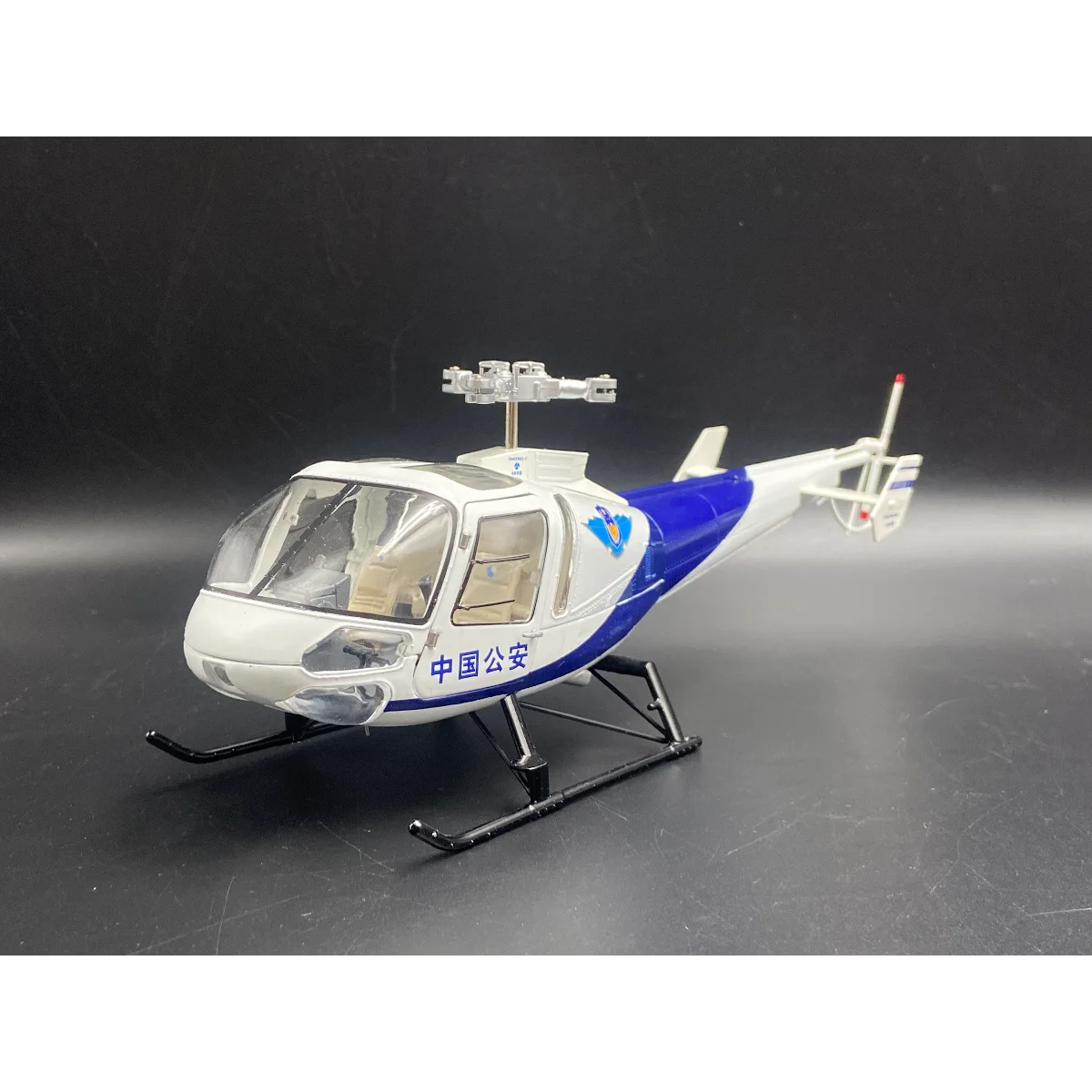 Diecast 1:30 Scale Enstrom 480B Helicopter Public Security Alloy Aircraft Model Collectible Toy Gift Souvenir Display Ornament