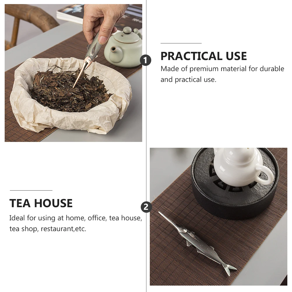 

1pc Copper Fish Shaped Design Alloy Pu'er Tea Knives Needle Ice Tea Cake Tool for Home Tea House (Random Color