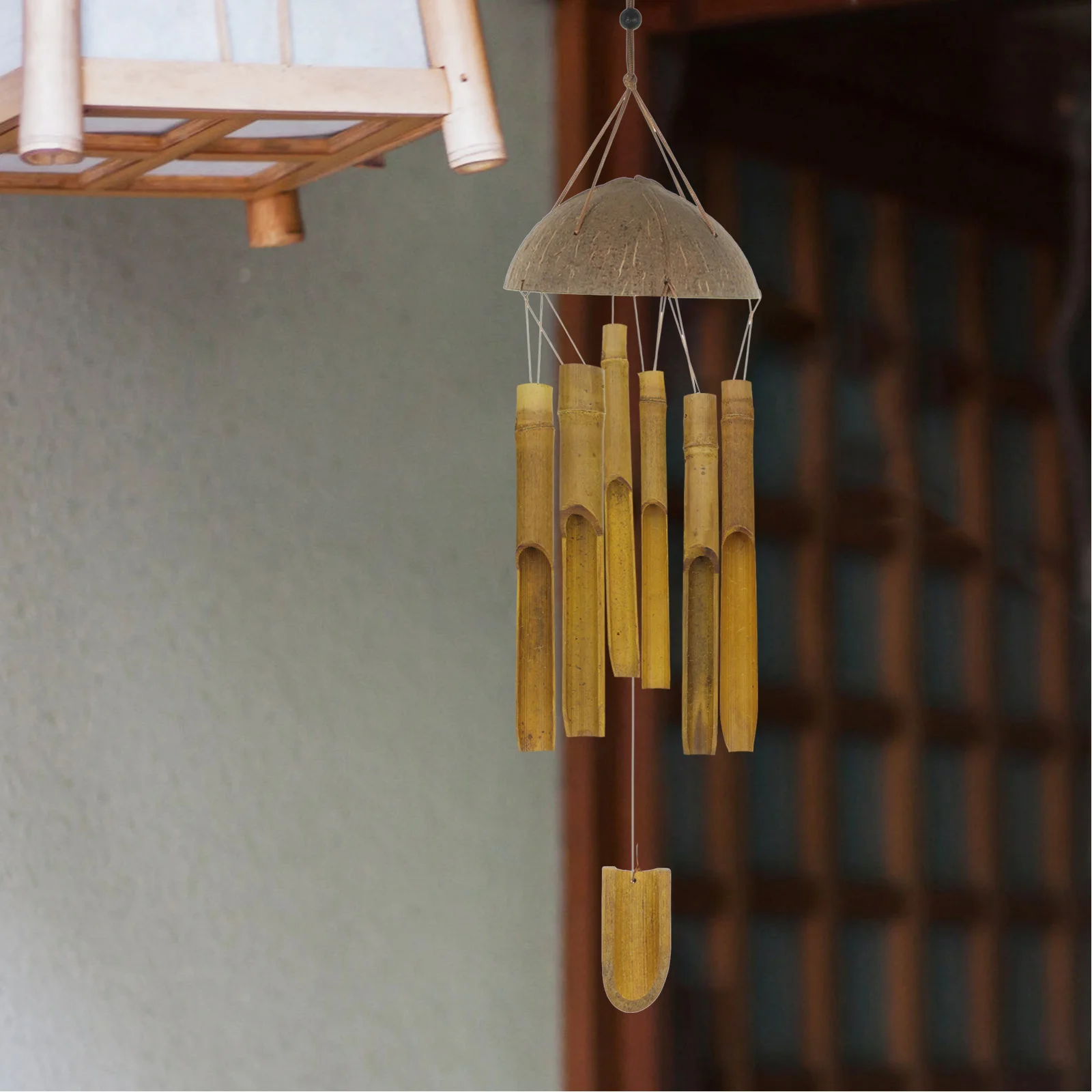 

1Set Handmade Wind Bell Kit with Bamboo Tubes and Wooden Clapper DIY Craft for Outside Garden Decoration Melodious Sound Sturdy