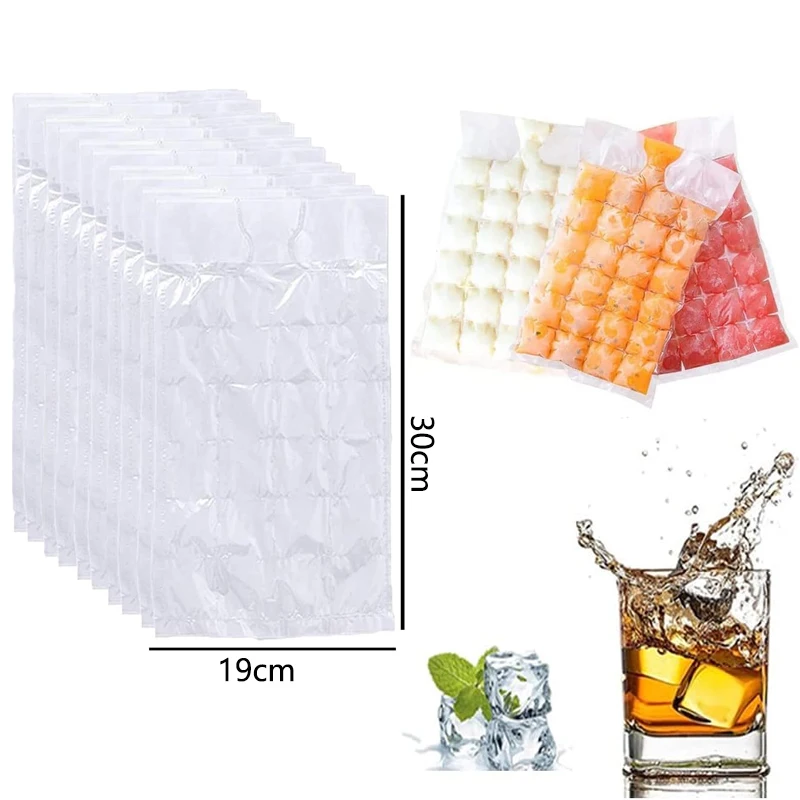 Disposable Self Seal Freezing Ice Cube Bag,Easy Release Molds,Cocktail Whiskey Ice Cubs,Cold Ice Pack Cooler Bag for Chill Drink