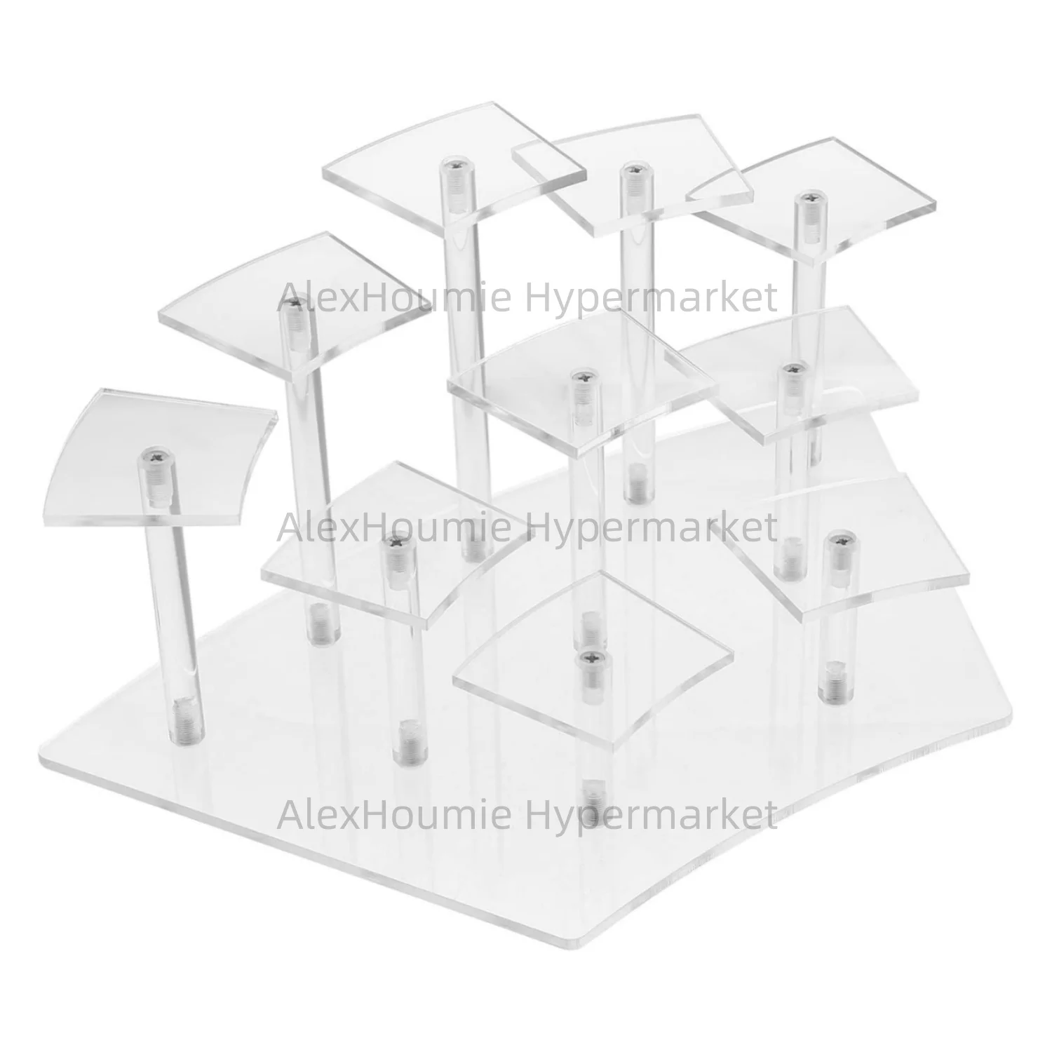 Acrylic Display Stand 8/10-Tier Layered Display Stand Action Figures Acrylic Organizer Holder for Toys Jewelry Cosmetic Risers