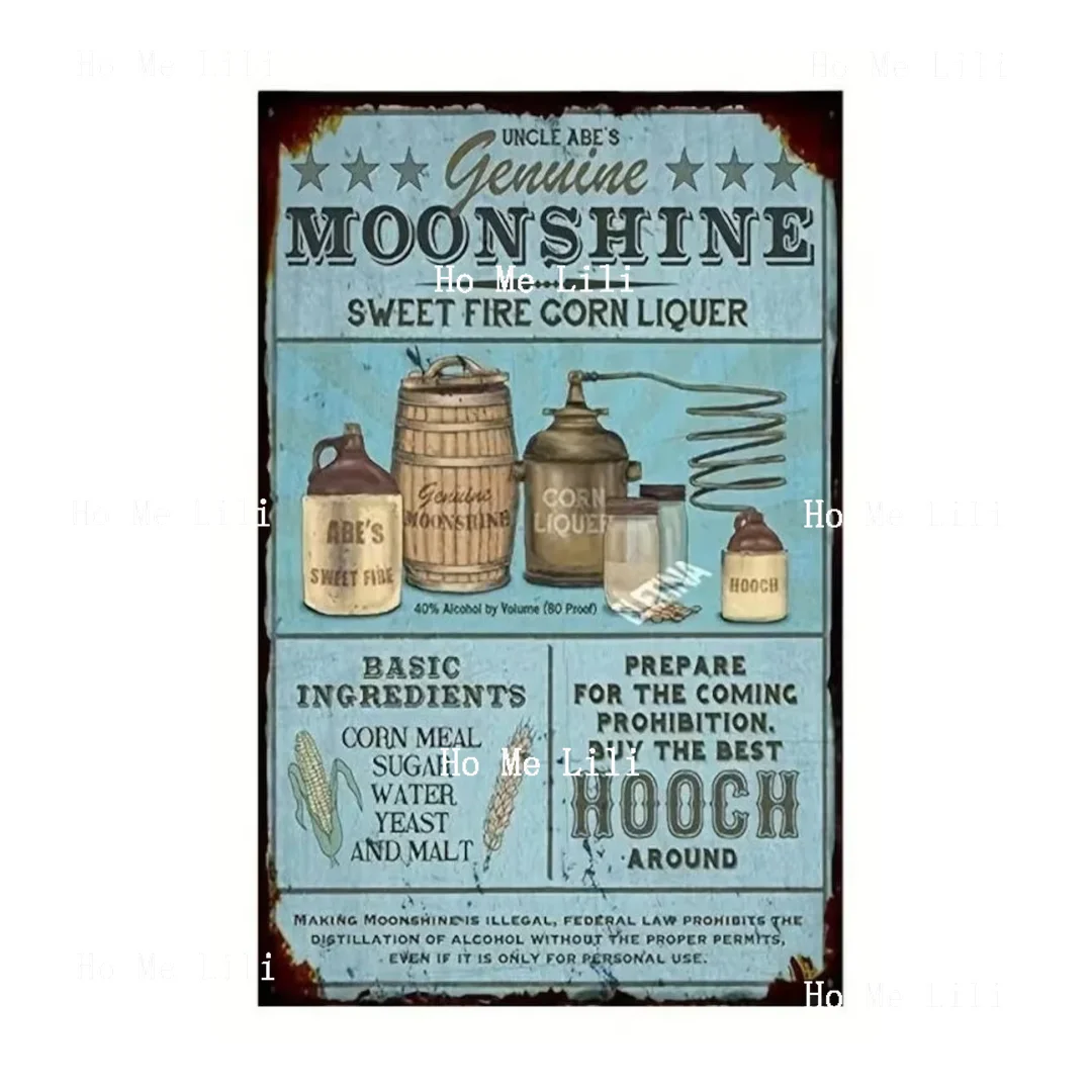 Uncle Abe's Genuine Moonshine Retro Vintage Tin Sign