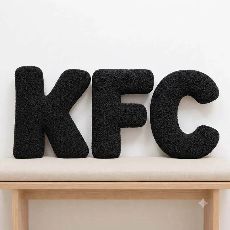 Novelty Letter Pillow Teddy 26 English Letters Plush Cushion Custom Name Sofa Decorative Throw Pillow Wedding Birthday Gifts