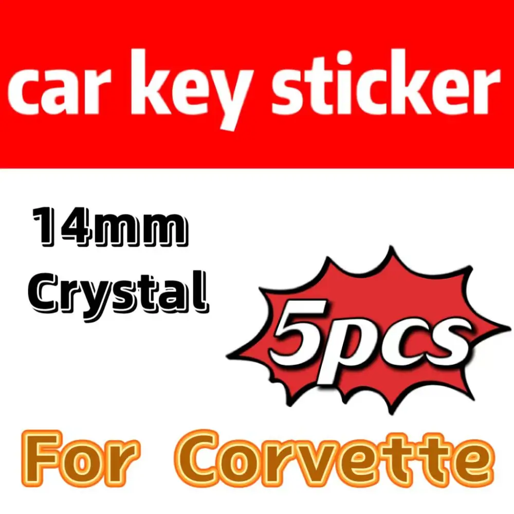 5pcs/Lot 14mm Crystal Car Key Logo Emblem Sticker Replacement for Corvette For KEYDIY VVDI KD KYDZ Remote Control Car Key Badge