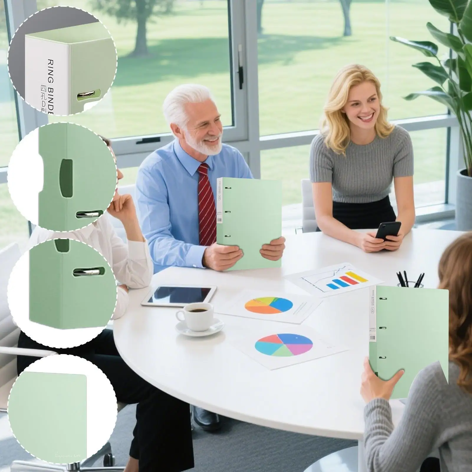 

A4 File Folder 4 Ring Binder Dividers Organizer 12 X 10 Inch Work Folder For Office School Recipe Letter Artwork Paper