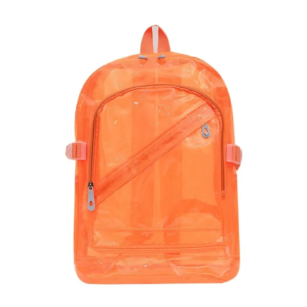 Candy Color Transparent Backpack PVC Large Capacity Students School Bag Waterproof Teenagers Bag Clear Shoulder Bag Female/Male