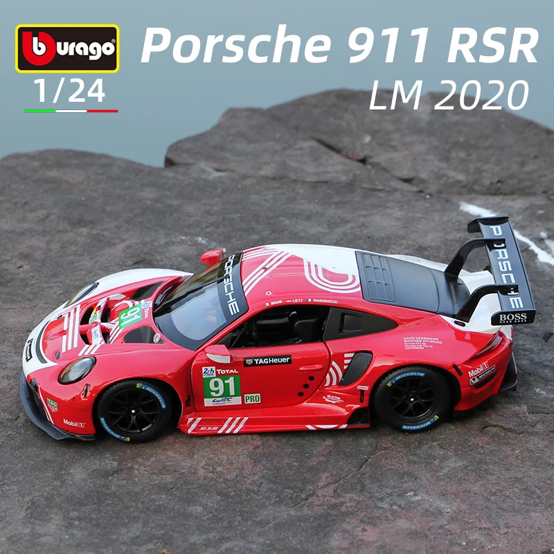 

Bburago 1:24 2020 Porsche 911 RSR LM Red Alloy Car Model Sports SuperCar Die Cast Vehicles Toys Diecast Voiture Gift Collection