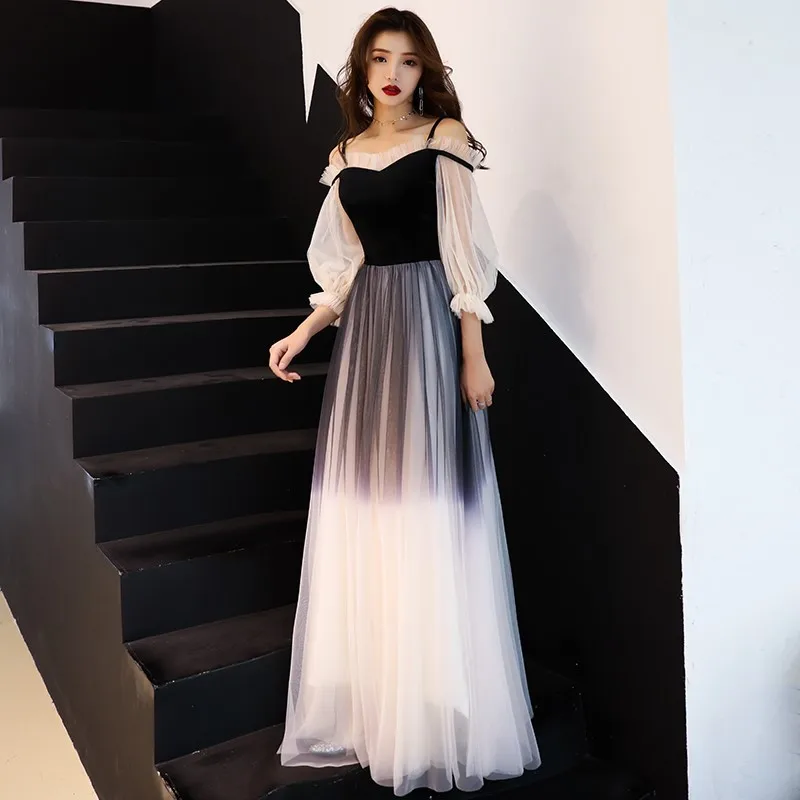 

Ele Long Slimming Evening Dr for Women 2024 New Summer Faionable One-oulder Ball Gown for Host Performance Wedd...