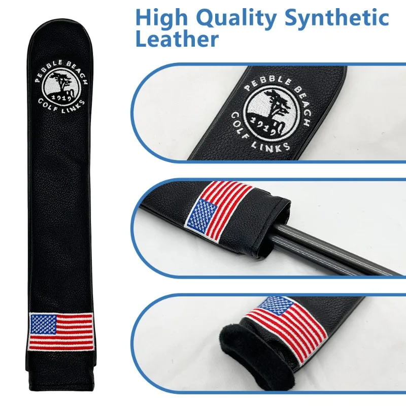 1 Stück Golf Direction Indicator Rod Schutzhülle, Golfzubehör, PU-Material, langlebig und modisch, schwarz/weiß