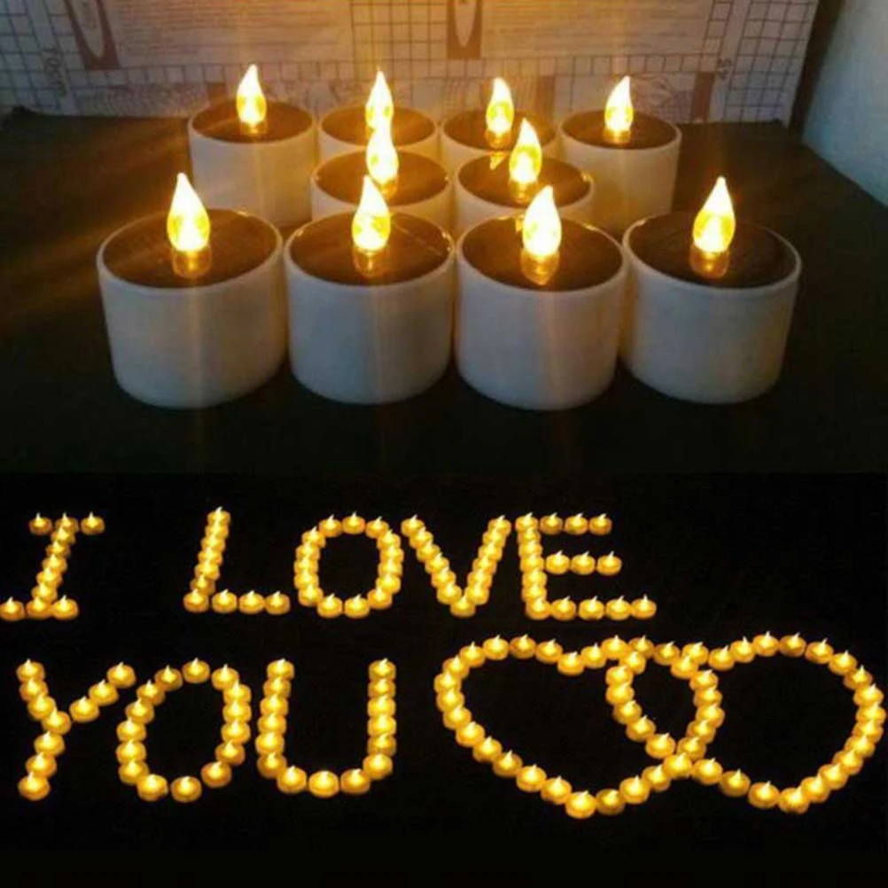 

6PCS Solar LED Lights Rechargeable White Tealights Waterproof Outdoor Indoor Safe Romantic Atmosphere Solar Candles Led