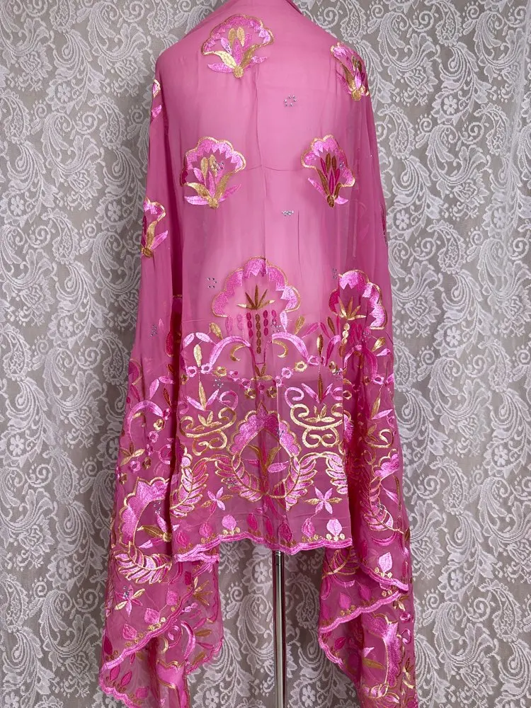 وشاح حجاب إسلامي أفريقي بالجملة 2 متر × 1 متر زهور تقليدية أنيقة قابلة للتنفس شال شيفون رخيص للنساء الصلاة أفريقيا #1