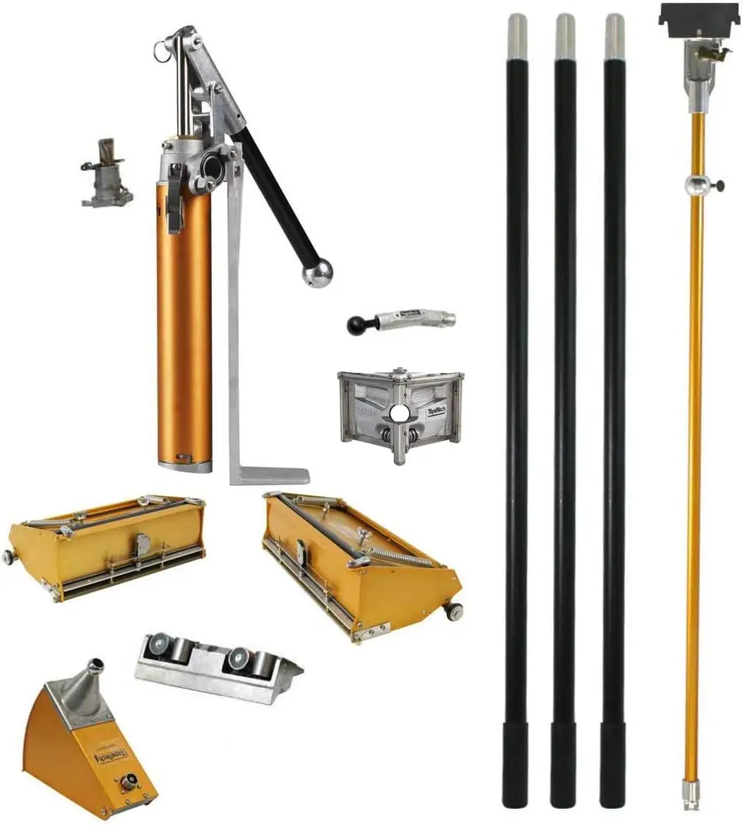 

Full Drywall Finishing Set With Extra Handles, 10"" & 12"" Flat Boxes, Angle Head, Angle Box, Corner Roller, Pump