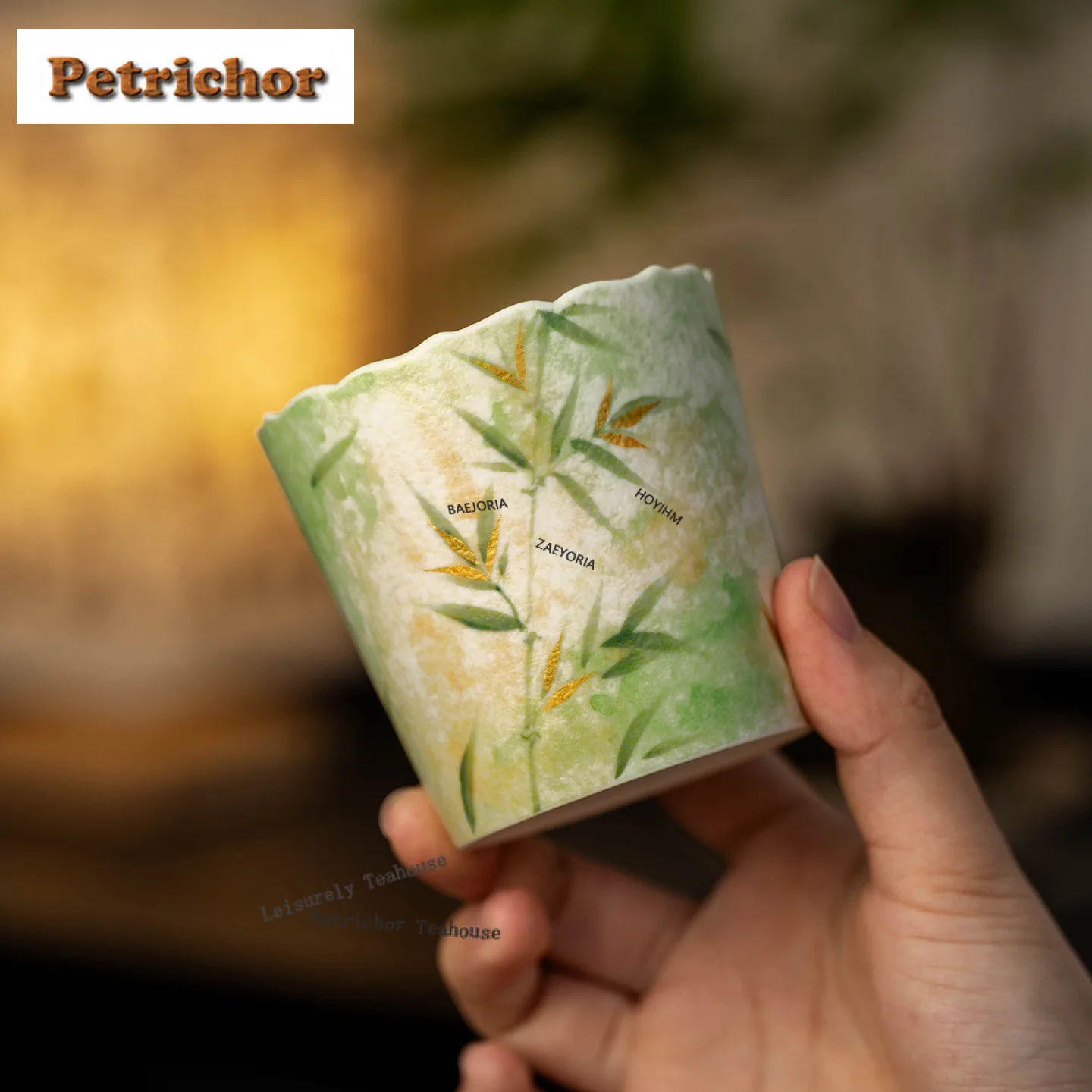 180ml Hand-painted Bamboo Teacup Aesthetic Tea Bowl Beautiful Tea Cup Tea-tasting Fragrance Cup Chazhan Master Cups For Tea