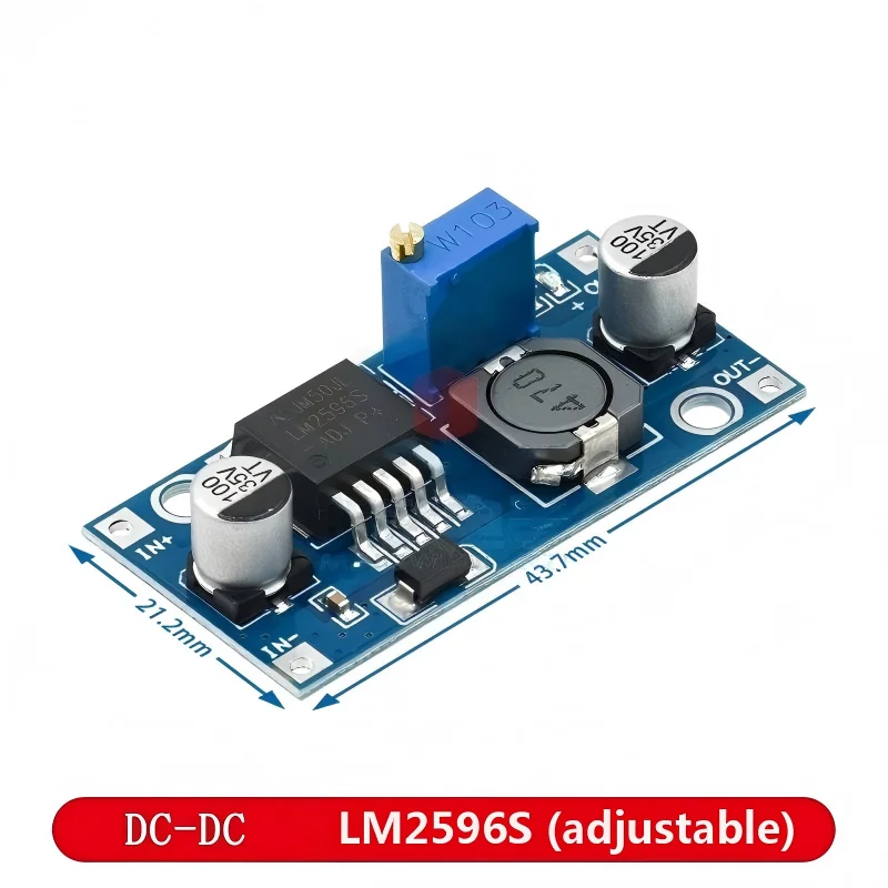 2PCS buck converter module LM2596 DC to DC 3A 3.2-35V to 1.2-30V Adjustable low-voltage output Or Fixed at 3.3V 5V 12V