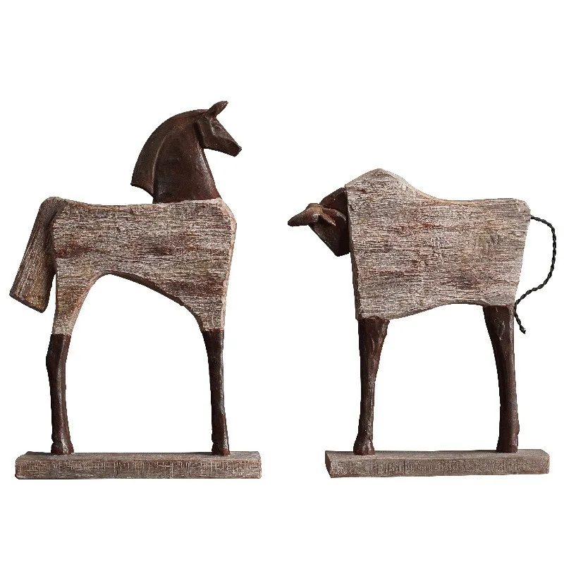 

American retro horse ornament resin handicraft living room decoration animal TV cabinet wine cabinet porch housewarming ornament