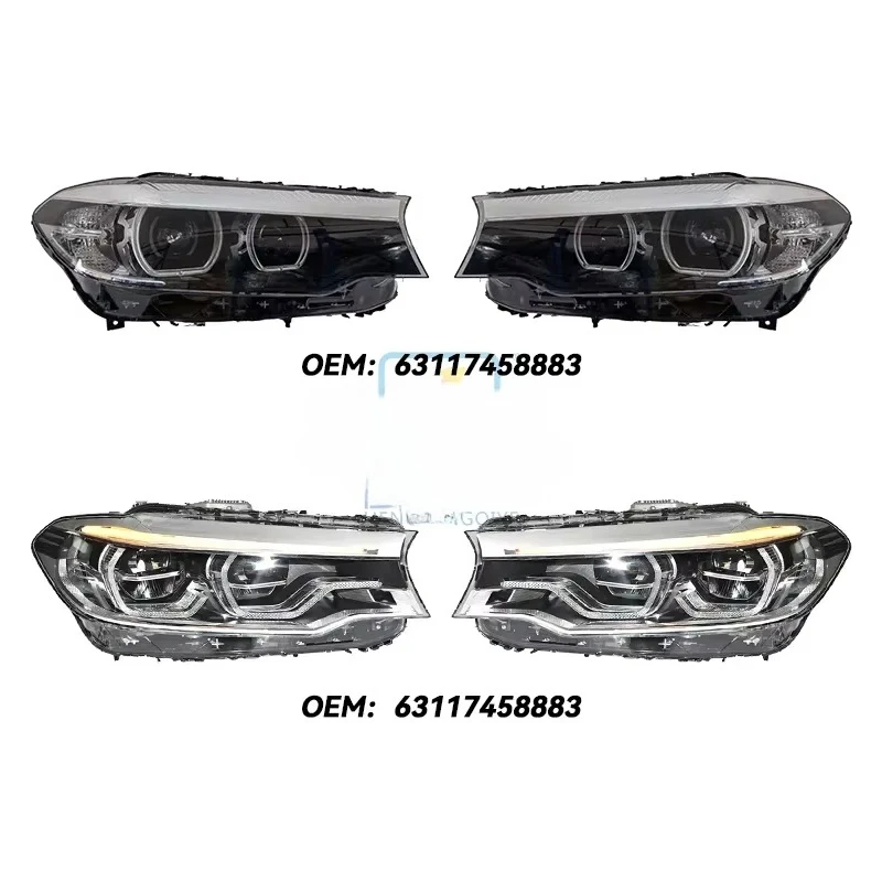 High Quality For 5 Series G30 G38 LCI Black Shadow Version Headlights 63117458883 63117458884 Perfect