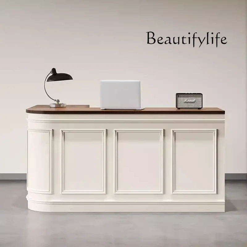 XX French Bar Checkout Page Clothing Store Small Front Desk Reception Corner L-shaped Flower Shop Studio Bar Table