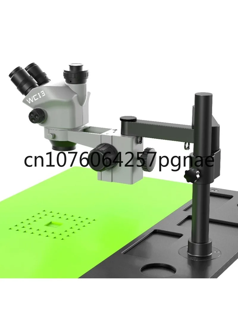 LUOWEI&WCI3 7-50X Trinocular Microscope with 360 Degree Rotating Microscope Stand and Metal Base Plate for Mobile Phone Repair