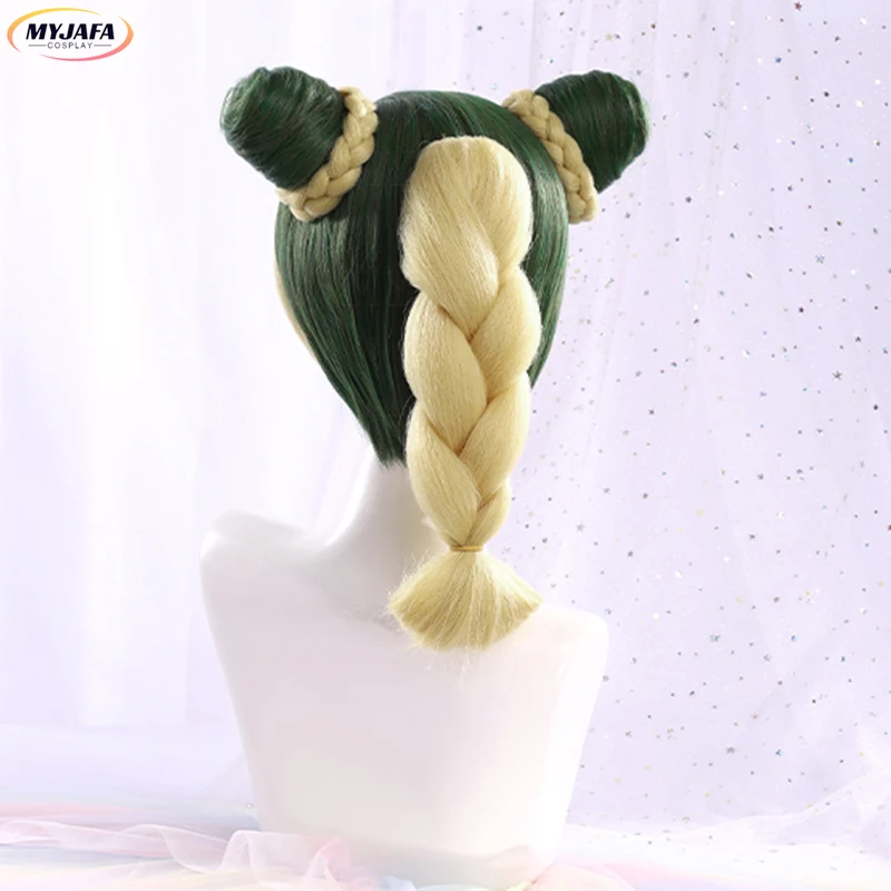 

High Quality Jolyne Cujoh Kujo Cosplay Wig Stone Ocean Jojo Dark Green Braided Heat Resistant Synthetic Hair Anime Wigs +WigCap