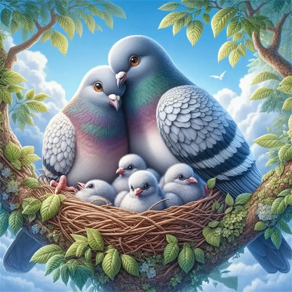 Momoart Diamond Embroidery Bird Pattern For Adults Beginners Painting Animal DIY Diamond Mosaic Pigeon Craft Kit Handmade Hobby