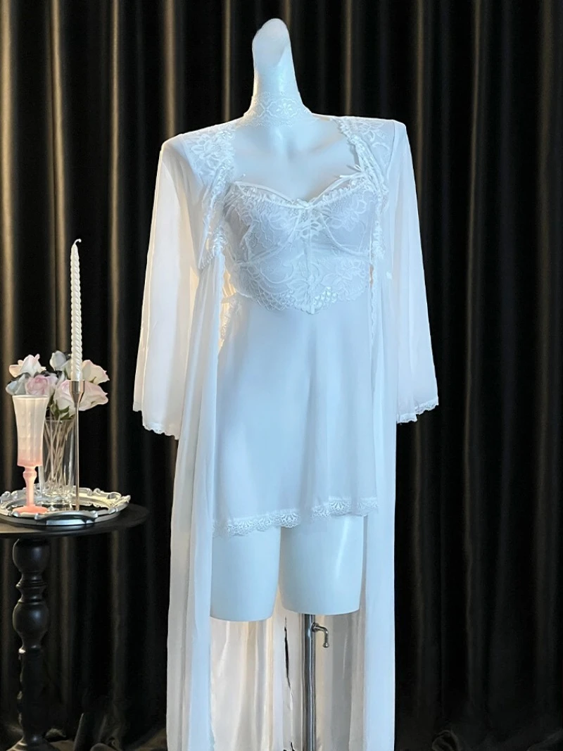 

Sexy Lace Halter Pajamas for Women,High-End Romantic Date Homewear,Pure Desire Sleepwear Set,Elegant and Comfortable Date Nights