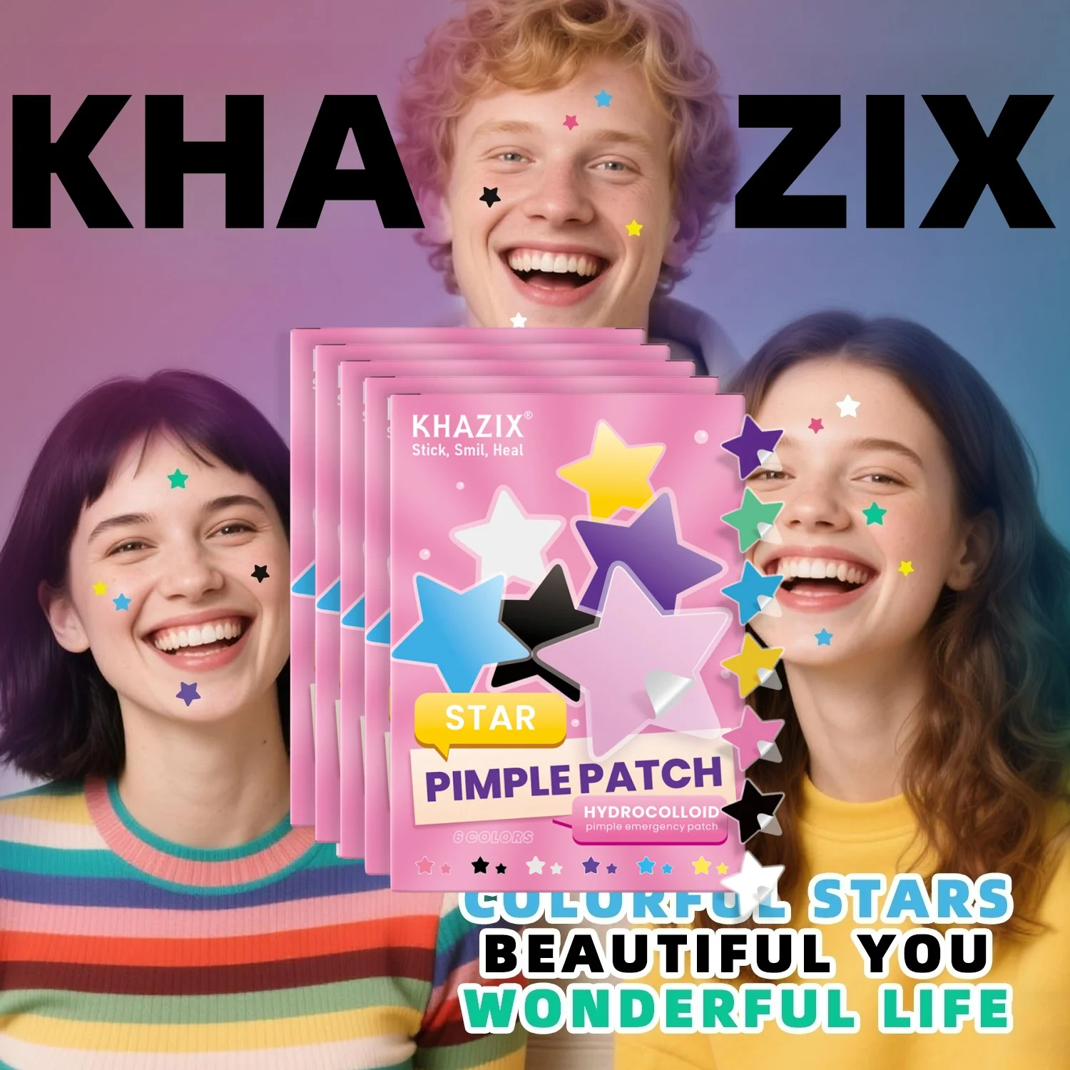 رقعة حب الشباب 280 نجمة، مقاومة للماء ومسامية، للاستخدام اليومي للوجه، غطاء بشرة الوجه وأساسيات العناية، العناية الشخصية.