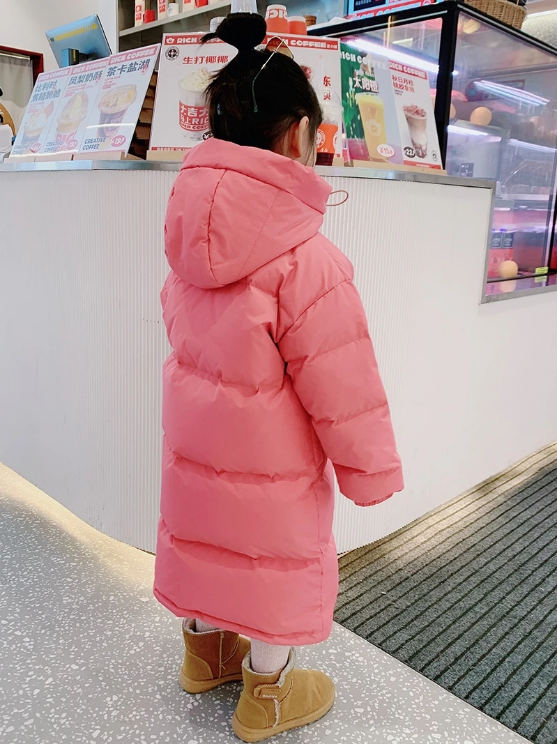 2024 Thicken Warm Children Girl Winter Jacket Hooded X-Long Down Jacket For Girl 3-14 Years Boy Outerwear Coat Kids Parka Outfit