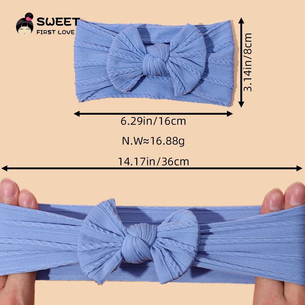 1pcs Bow Baby Head Band for Children Solid Baby Headbands Newborn Cable Headband Turban Kids Headwear Baby Accessories Girl