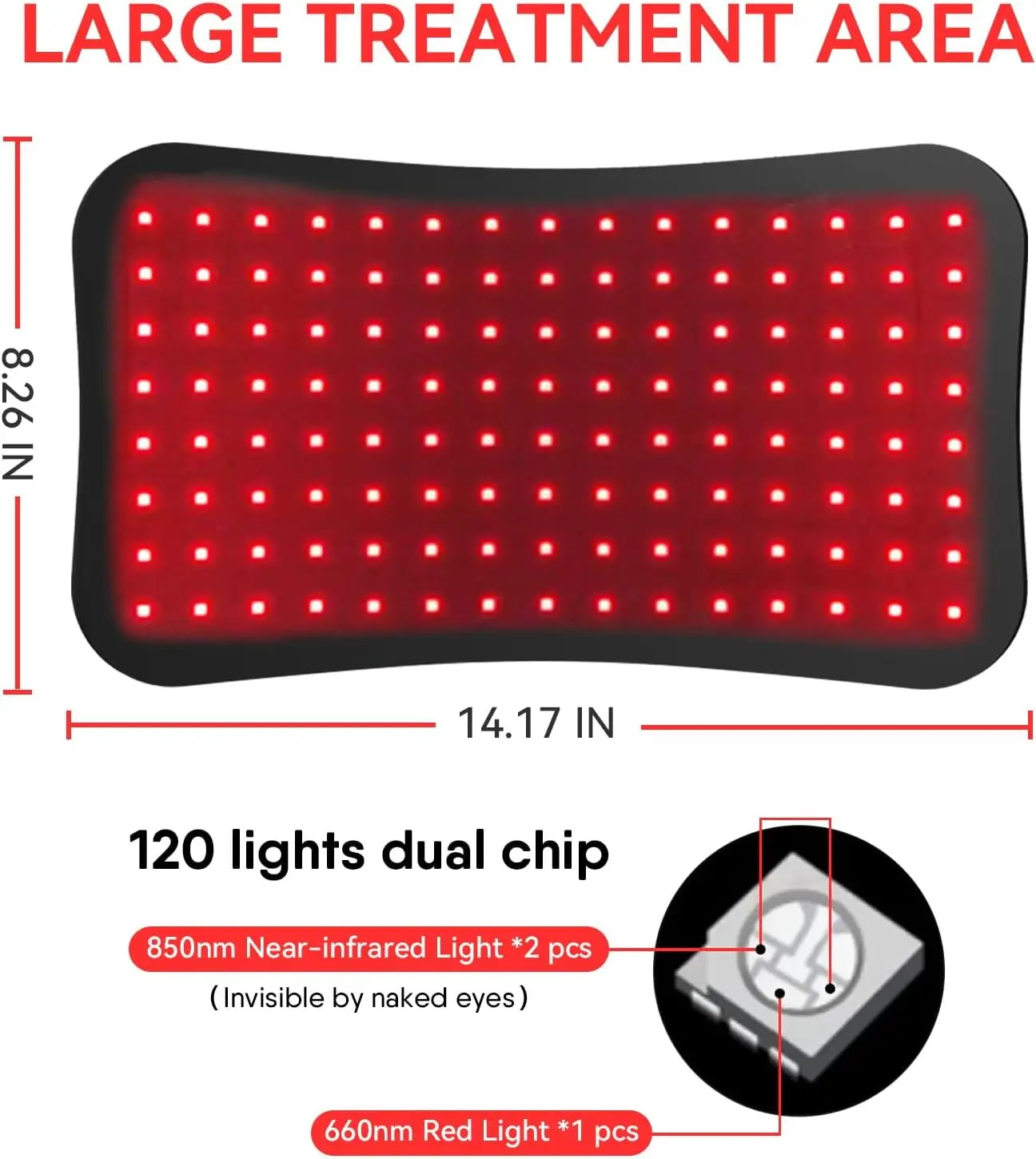 Panel de terapia de luz roja con soporte ajustable, dispositivo de luz infrarroja cercana LED de doble Chip de 660 y 850 nm para la salud de la piel, alivio del dolor