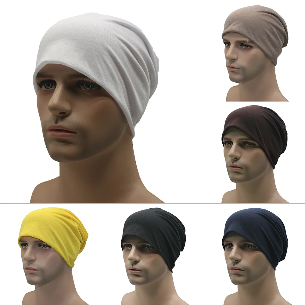 Outdoor Sport Solid Color Unisex Men Women Skullies Beanies Hedging Cap Knit Knitted Cotton Double Layer Fabric Caps Bonnet Hat