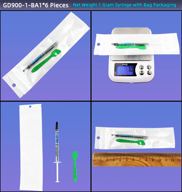 Nettogewicht 1/3/7/15/30 Gramm Grau GD900-1 Wärmeleitende Fettpaste Gips Kühlkörperverbindung für CPU GPU SSY BX CB CN ST – Detail 17