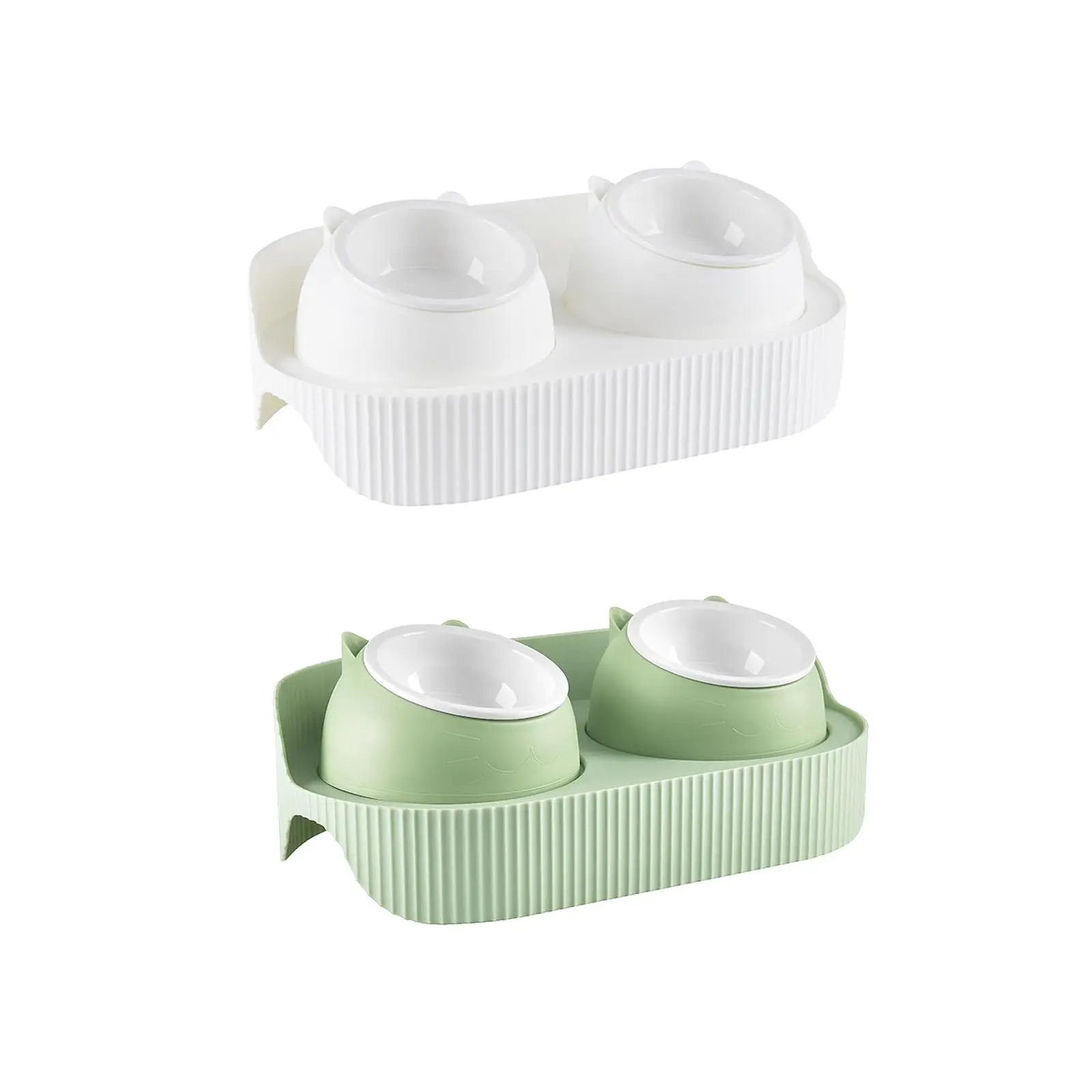 Elevated Cat Bowls Ceramic Slanted Anti Skid Raised Cat Food Bowls Pet Dishes for Bunny